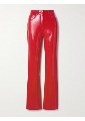 Norma Kamali - Vegan Patent-leather Skinny Pants - Red - x small,small,medium,large