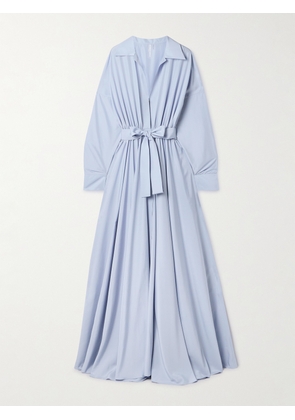 Norma Kamali - Oversized Belted Poplin Maxi Dress - Blue - xx small,x small,small,medium,large,x large