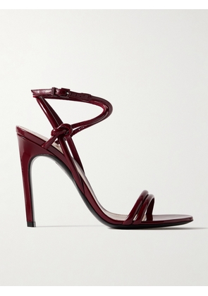 Gucci - Walma Knotted Padded Patent-leather Sandals - Burgundy - IT36,IT37,IT38,IT39,IT40