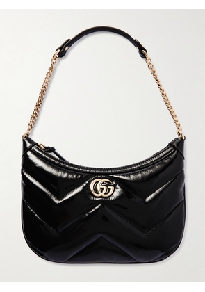 Gucci - Gg Marmont 2.0 Quilted Patent-leather Shoulder Bag - Black - One size