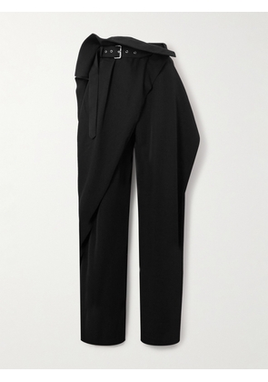 JW Anderson - Belted Paneled Wool-twill Tapered Pants - Black - UK 6,UK 8,UK 10,UK 12,UK 14