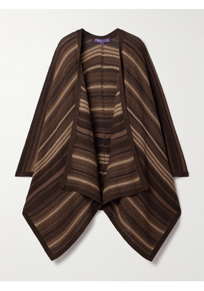 Ralph Lauren Collection - Striped Mulberry Silk-blend Wrap - Brown - XS/S,M/L