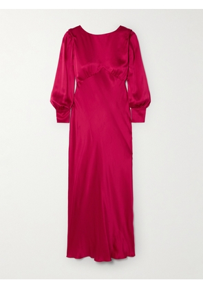 RIXO - Marni Paneled Satin Gown - Red - UK 6,UK 8,UK 10,UK 12,UK 14,UK 16,UK 18,UK 20