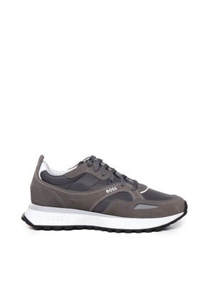 Hugo Boss Mixed Materials Sneakers With Suede And Branded Trim