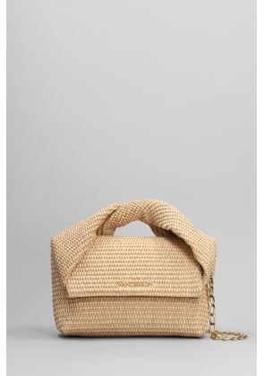 J.w. Anderson Twisted Hand Bag In Beige Cotton