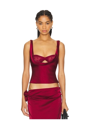 LIONESS Delilah Top in Burgundy. Size XS.