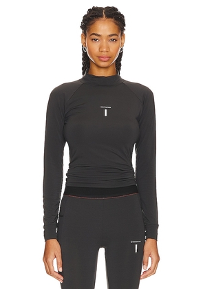 Whitespace Graphene Midweight Baselayer Mock Neck in Black. Size L.