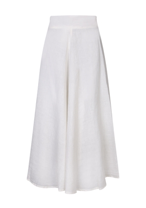 120% Lino Butter-Colored Long Linen Skirt