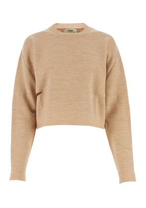 Fendi Beige Wool Blend Reversible Sweater