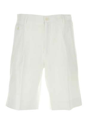 Dolce & Gabbana White Linen Bermuda Shorts