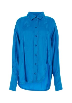 The Attico Turquoise Satin Diana Shirt