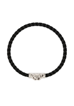 Alexander McQueen Seal-charm leather bracelet - Black