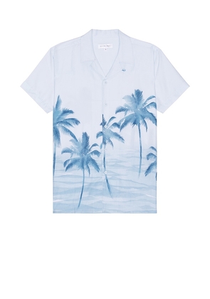 Vintage Summer Premium Camp Shirt in Blue. Size L, S, XL/1X, XXL/2X.