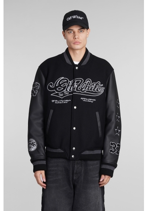 Off-White Black Moon Bomber Jacket With Embroidery