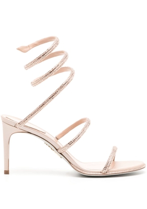 René Caovilla 90mm crystal-embellished sandals - Neutrals