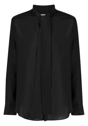 Valentino Garavani scarf-detail silk shirt - Black
