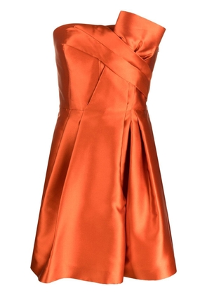 Alberta Ferretti satin finish short dress - Orange