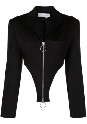 Aleksandre Akhalkatsishvili cropped zip-up blazer - Black