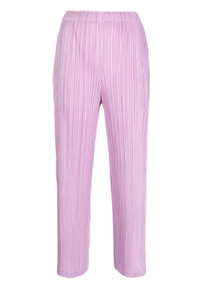 Pleats Please Issey Miyake pleated cropped trousers - Purple