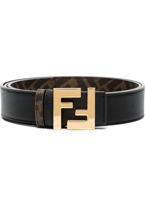 FENDI FF-logo plaque belt - Black