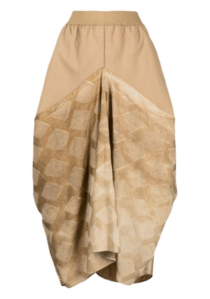 Uma Wang jacquard draped maxi skirt - Neutrals