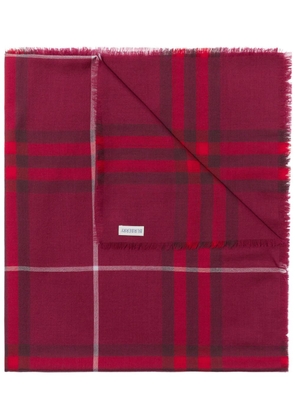 Burberry checked wool scarf - Red