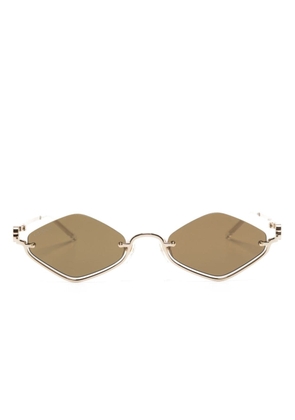 Gucci Eyewear Double G geometric-frame sunglasses - Gold