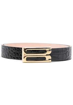 Victoria Beckham embossed-crocodile leather belt - Black