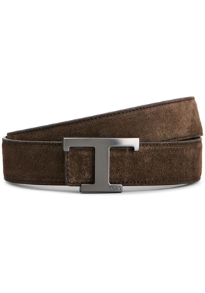 Tod's New T leather reversible belt - Black