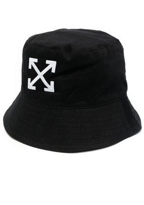 Off-White Arrows-motif embroidered bucket hat - Black