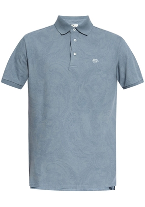 ETRO paisley-print cotton-piqué polo shirt - Blue