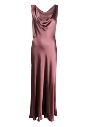 Antonelli cowl-neck satin-finish dress - Purple