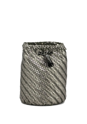 DRAGON DIFFUSION Pompom Double Jump leather bag - Silver