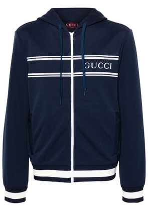 Gucci logo-print zip-up hoodie - Blue