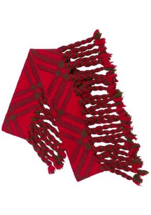 Burberry check wool scarf - Red