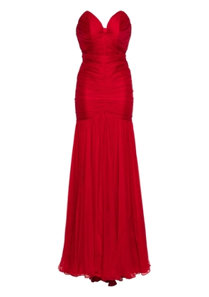 CRISTALLINI Penelope pleated maxi dress - Red