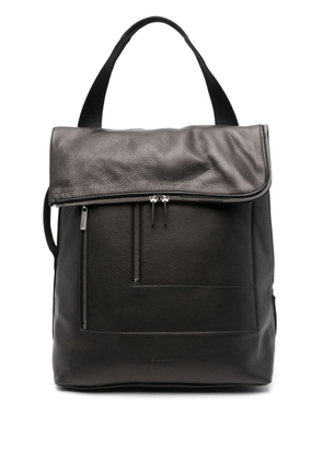 Rick Owens flap-detail leather cargo backpack - Black