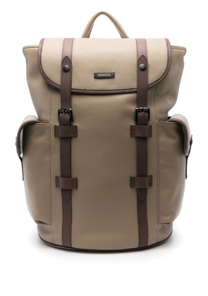 Peserico grained-leather backpack - Neutrals
