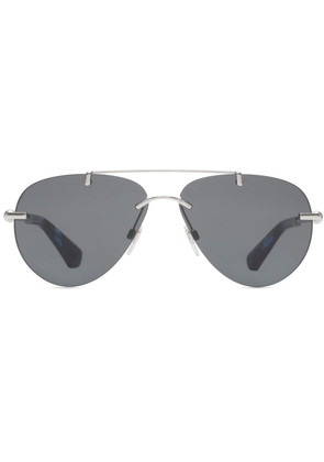 Burberry aviator logo-print sunglasses - Silver