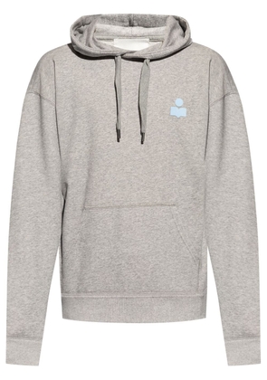 MARANT logo-appliqué cotton hoodie - Grey