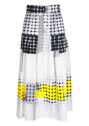 Akris Punto polka-dot print cotton skirt - White