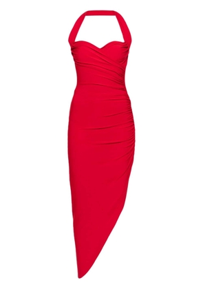 Norma Kamali Cayla asymmetric midi dress - Red