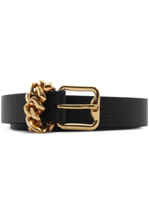 Burberry leather B buckle chain belt - Black