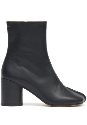 MM6 Maison Margiela stitch-out leather ankle boots - Black