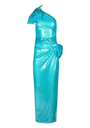 Nina Ricci sequinned asymmetric gown - Blue
