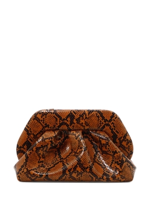 Themoirè Tia snakeskin-effect clutch bag - Brown