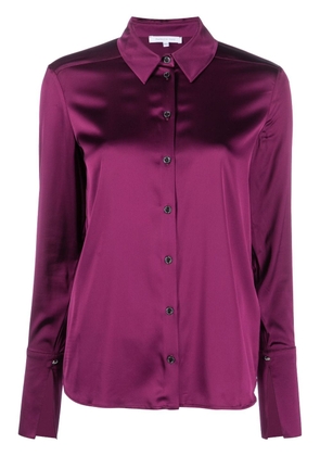 Patrizia Pepe satin-finish buttoned shirt - Purple