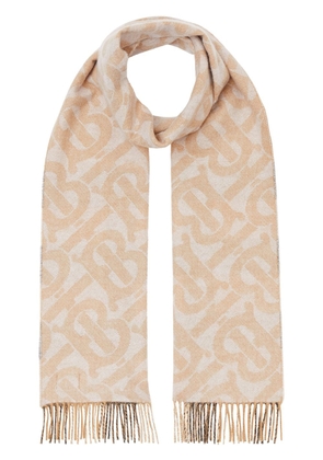 Burberry reversible check and monogram scarf - Brown