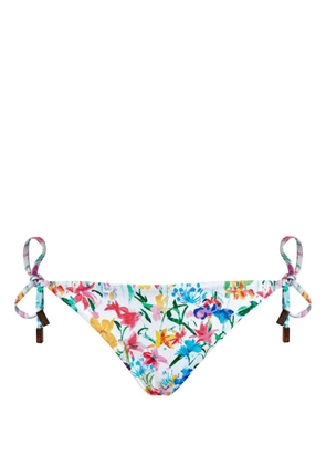 Vilebrequin Happy Flowers-print side-tie bikini bottoms - White