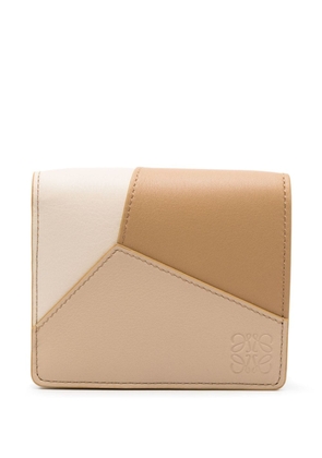 LOEWE Puzzle panelled leather wallet - White